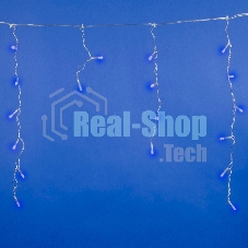 Бахрома светодиодная Uniel 1,8м 48 светодиодов синий свет Провод прозрачный ULD-B1805-048/DTA BLUE IP20