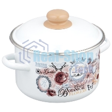 Кастрюля Appetite 1RD181М Roses эмалированная сталь, цилиндрическая 3 л