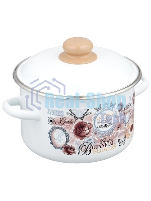 Кастрюля Appetite 1RD181М Roses эмалированная сталь, цилиндрическая 3 л