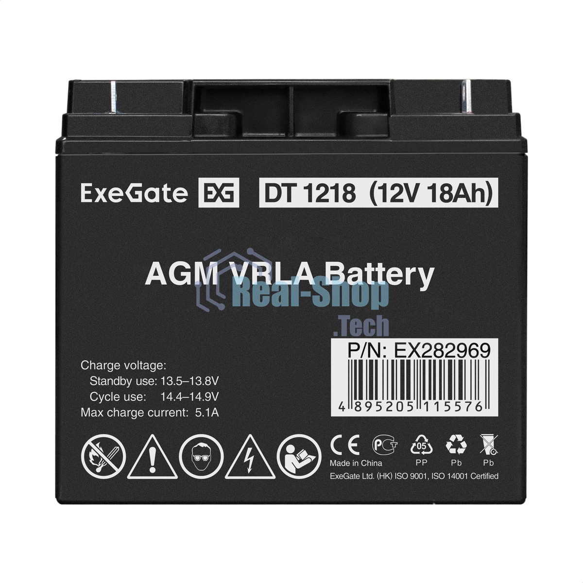 Батарея для ИБП ExeGate DT 1218 (12V 18Ah), клеммы под болт М5