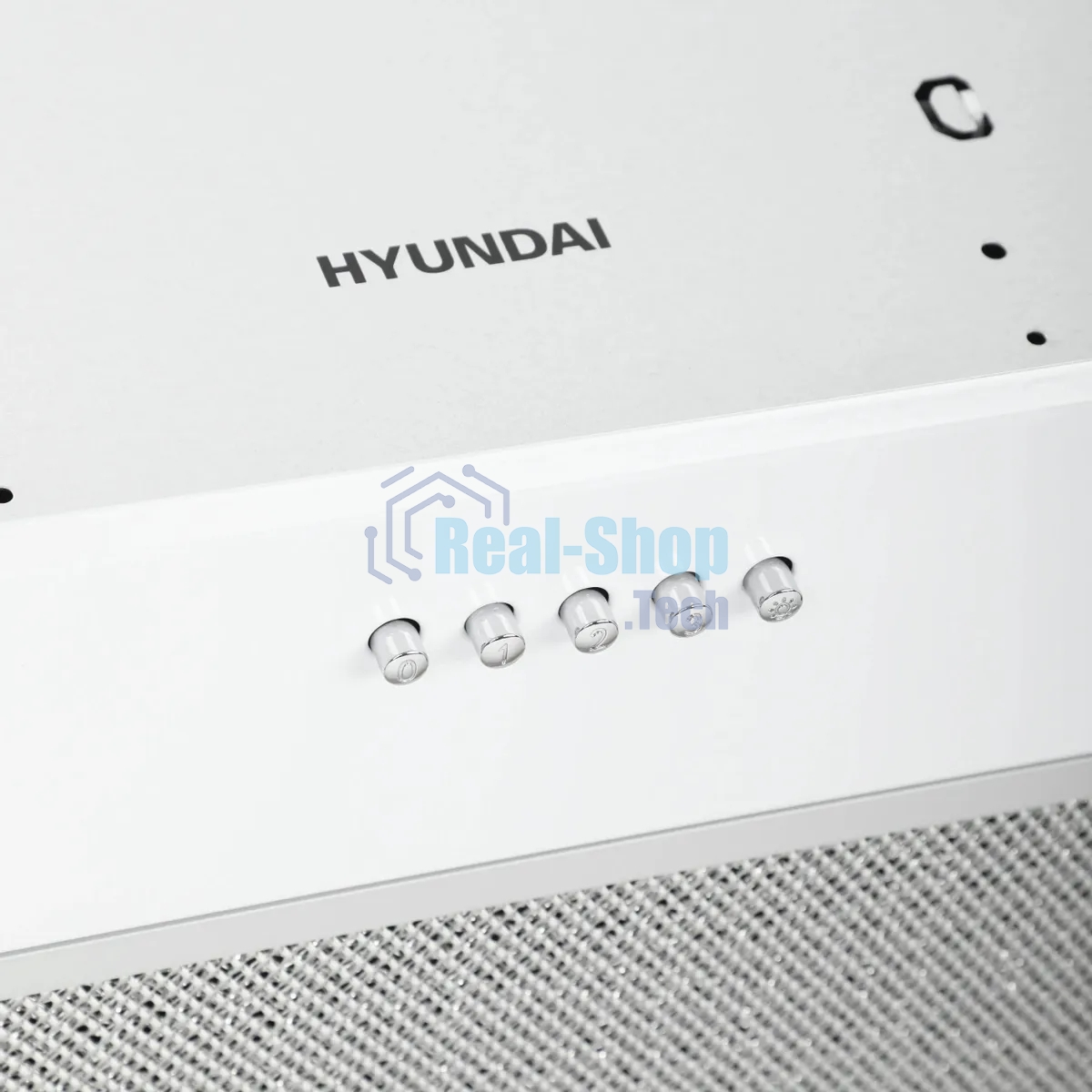 Вытяжка встраиваемая Hyundai HBB 6033 W белый управление: кнопочное (1 мотор)