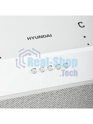 Вытяжка встраиваемая Hyundai HBB 6033 W белый управление: кнопочное (1 мотор)