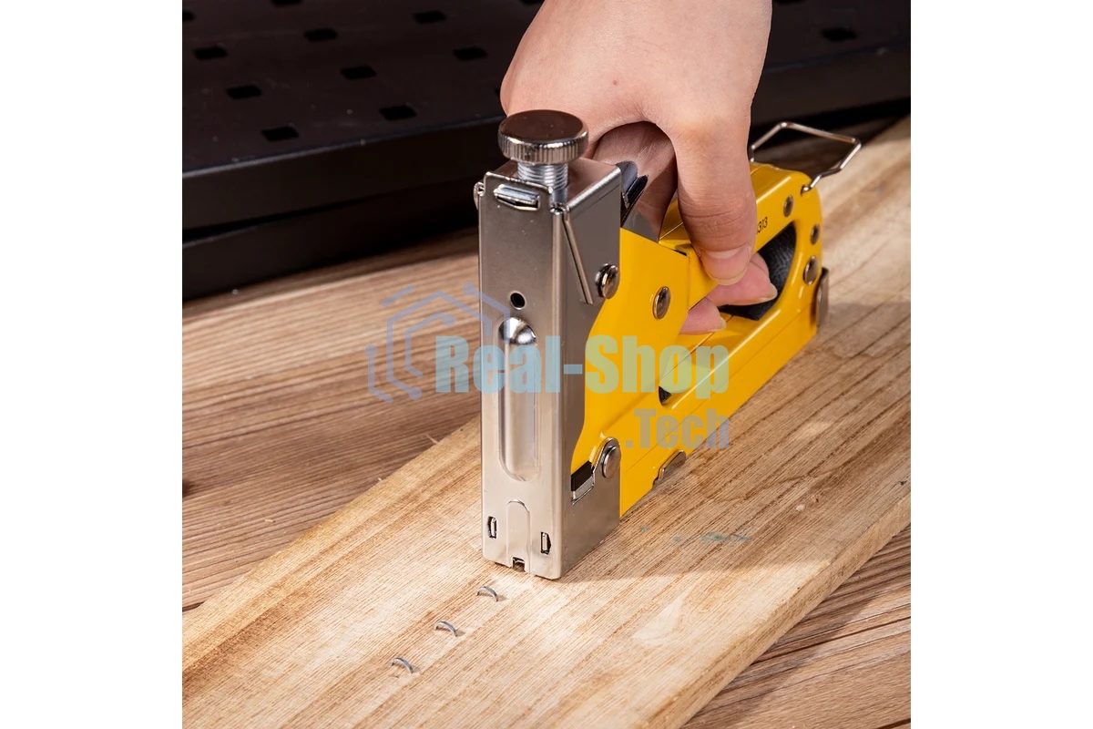 Мебельный степлер Deli DL1313 3-в-1. 4-8мм. 0,6 кг. Полностью стальная конструкция. Подходит для D/U/T.