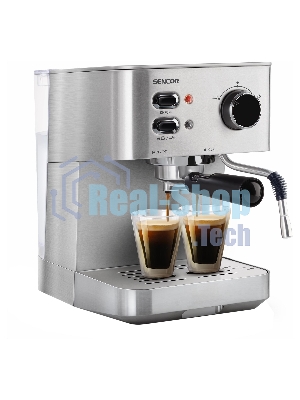 Кофеварка рожковая Sencor SES 4010SS серый, исп. кофе - молотый, 1.5 л, 1050 Вт, 15 бар