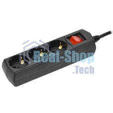 Сетевой фильтр IEK У03В, 5 м, 3 розетки, черный