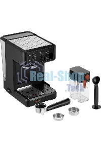 Кофеварка рожковая Kitfort КТ-7554 черный, исп. кофе - молотый, 1 л, 1350 Вт, 20 бар