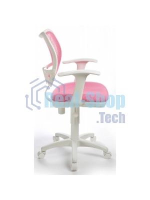 Кресло компьютерное Бюрократ CH-W797/PK/TW-13A TW-13A розовый, спинка сетка, сиденье розовый, колеса белый/розовый, пластик белый