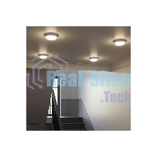 Светильник ЖКХ Gauss LITE круг 15W 1140lm 4000K 200-240V IP65 D155x52мм белый с акус сенс LED 1/40