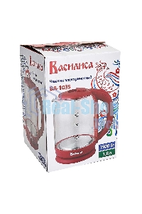 Чайник электрический ВАСИЛИСА ВА-1035 1,8л, стекло, бордовый, 1500 Вт(12)
