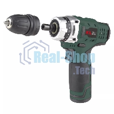 Профессиональный аккумуляторный шуруповерт Klpro KLNM1020S (10,8В, LI-ion 2.0А·ч, 3 сменные насадки, 19 ступений, 30Нм)