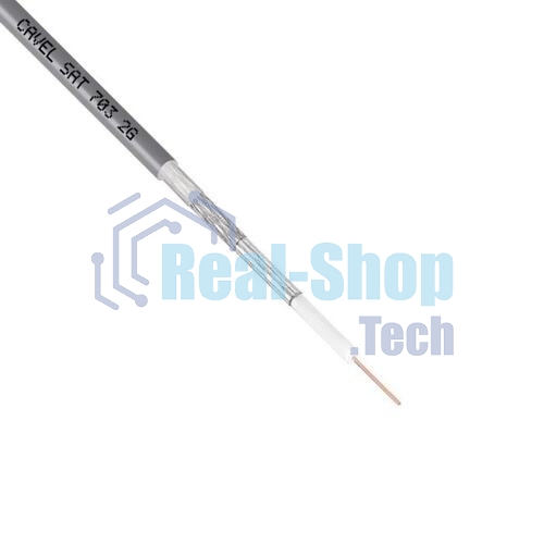 Кабель коаксиальный CAVEL SAT 703 B, Cu/Al/CuSn, 75%, 75 Ом, 7 метров, белый (цена за метр)