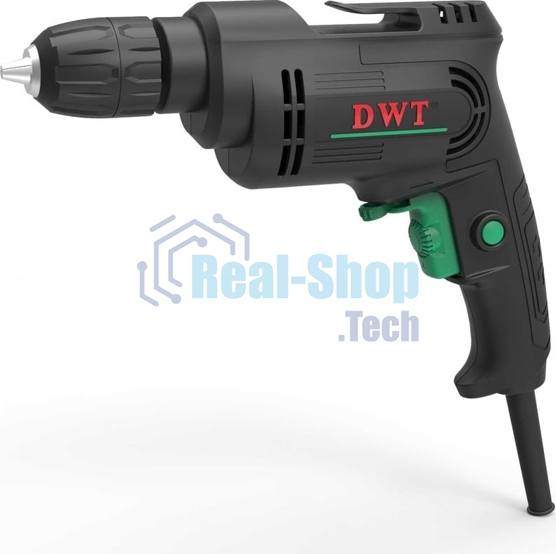 Дрель сетевая безударная DWT BMP04-10 C/450 Вт/до 3300 об.в мин/1.0-10 мм/реверс/кабель 2 м/черный (BMP04-10 C)