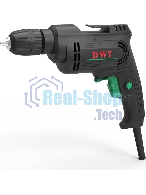 Дрель сетевая безударная DWT BMP04-10 C/450 Вт/до 3300 об.в мин/1.0-10 мм/реверс/кабель 2 м/черный (BMP04-10 C)