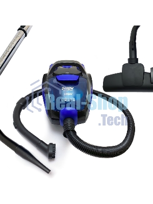 Пылесос Ginzzu VS437 черный/синий, 420/2400 Вт, уборка сухая, пылесборник контейнер 2,5 л
