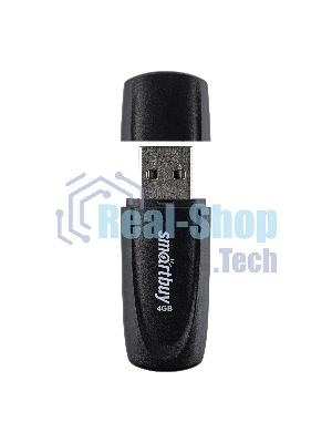 Флешка USB Smartbuy Scout Black (SB004Gb2SCK), 4Gb, USB 2.0, R/W 10/7, черный