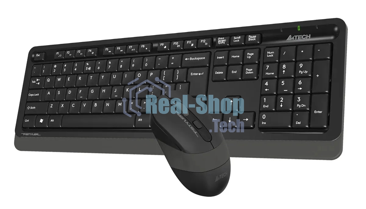Комплект клавиатура+мышь A4Tech FStyler FG1010S беспроводной, USB, 2000 DPI, чёрный/серый