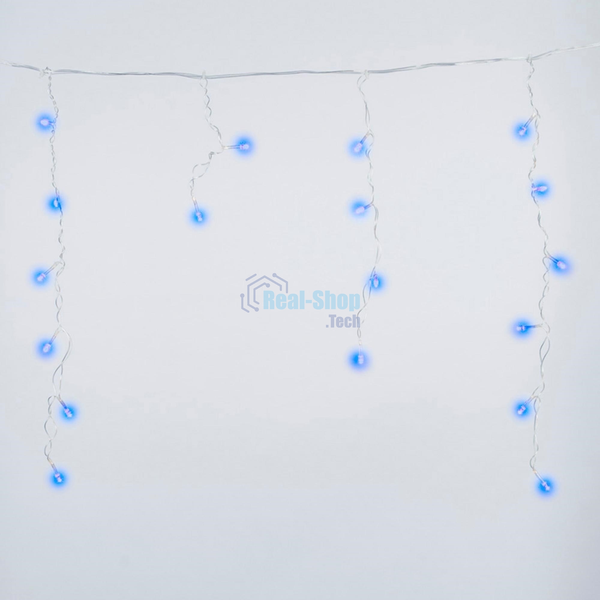 Бахрома светодиодная Uniel 1,8м 48 светодиодов синий свет Провод прозрачный ULD-B1805-048/DTA BLUE IP20