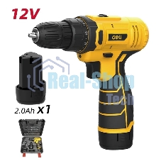 Дрель-шуруповерт аккумуляторная Deli DL-DZ12-6A2, 12В, 1 АКБ, Кейс, Набор оснастки 24 предмета