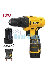 Дрель-шуруповерт аккумуляторная Deli DL-DZ12-6A2, 12В, 1 АКБ, Кейс, Набор оснастки 24 предмета