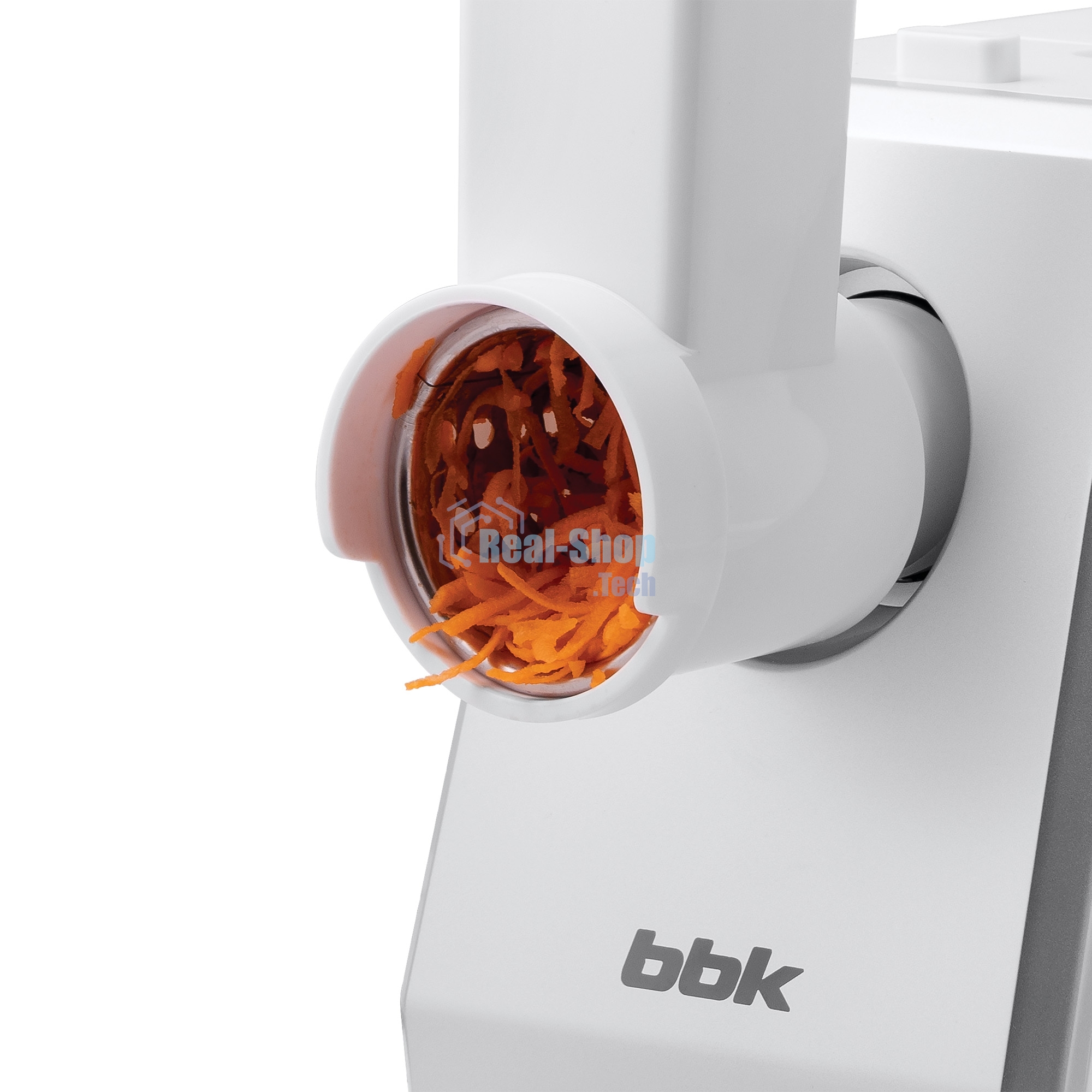 Мясорубка электрическая BBK MG2005 2000 Вт, белый/серый, 2000 Вт, 2.0 кг/мин, реверс, защита от перегрузки, металлический лоток, насадки - 7