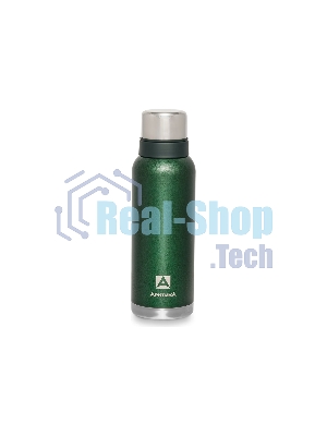 Термос Арктика 106-1200 зеленый, узкое горло 1,2 л, американский дизайн, антивандальное покрытие, две чашки, холод/тепло 32 ч