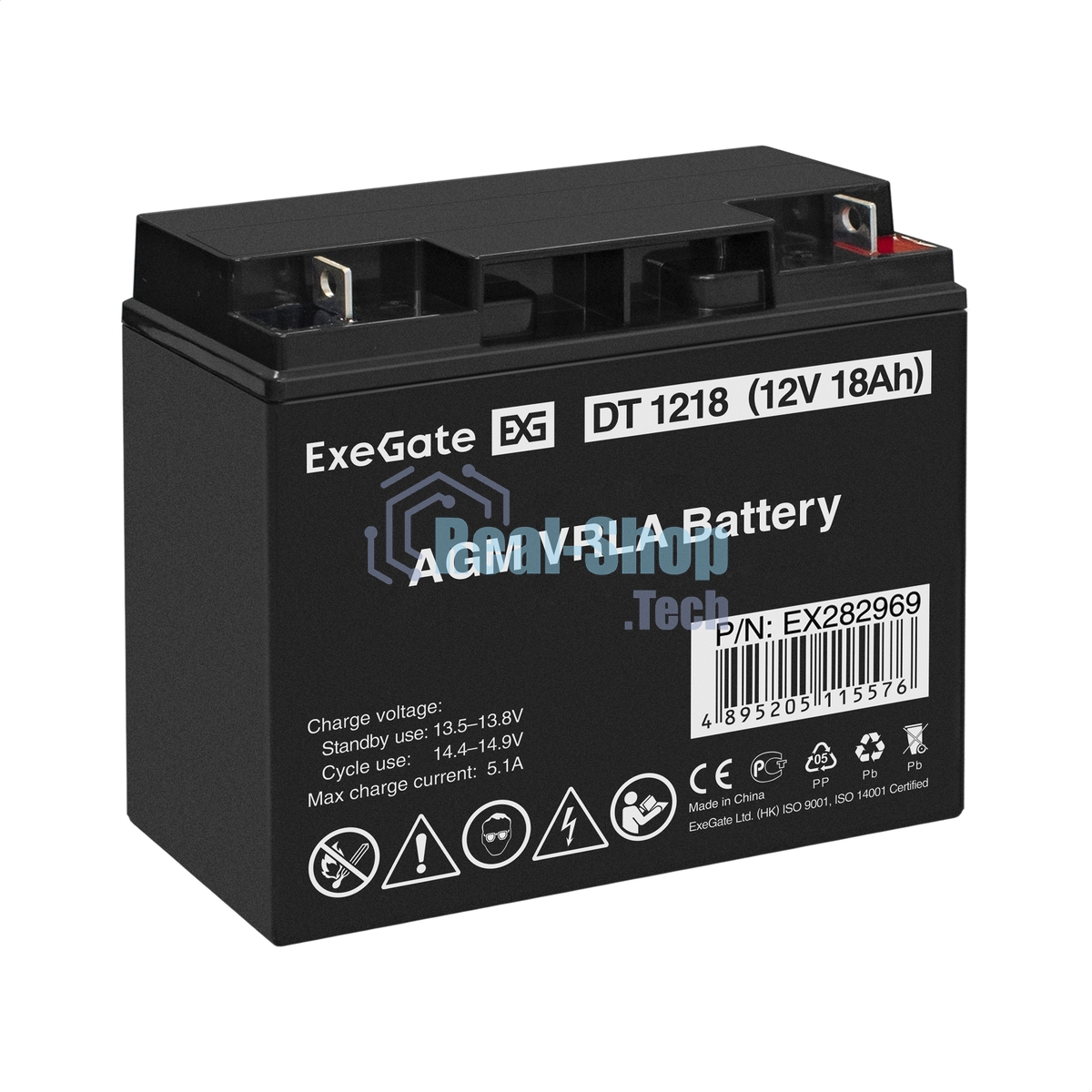 Батарея для ИБП ExeGate DT 1218 (12V 18Ah), клеммы под болт М5