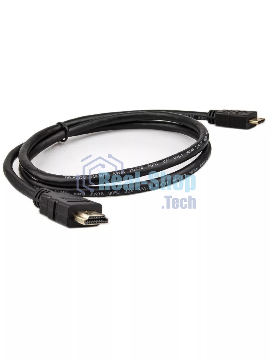 Кабель HDMI-19M --- MiniHDMI-19M ver 2.0+3D/Ethernet,1m Telecom