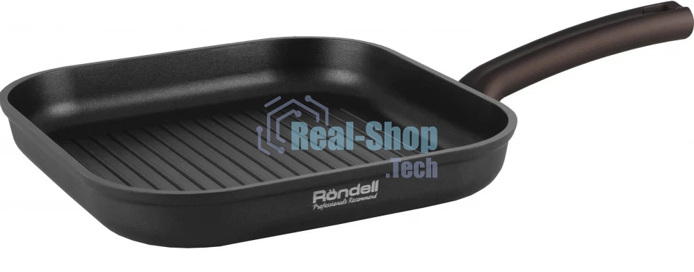 Сковорода-гриль Rondell Ginger RDA-1531 квадратная 26 см, покрытие: антипригарное ручка несъемная (без крышки) черный