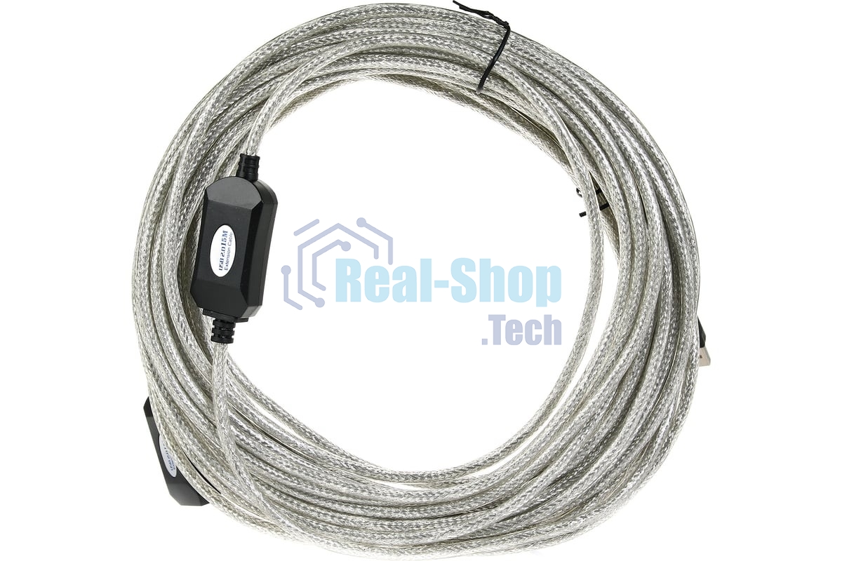 Кабель удлинитель Aopen активный ACU823-15M, USB2.0-repeater AM/AF 15м