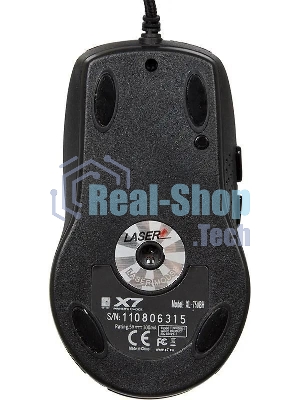 Мышь проводная A4Tech XL-750BH черный, 3600 dpi, USB, кнопки - 7