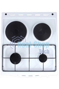 Плита комбинированная Flama RK 2211 белый, конфорок 4 шт, духовка 50 л, 50 см x 85 см x 60 см