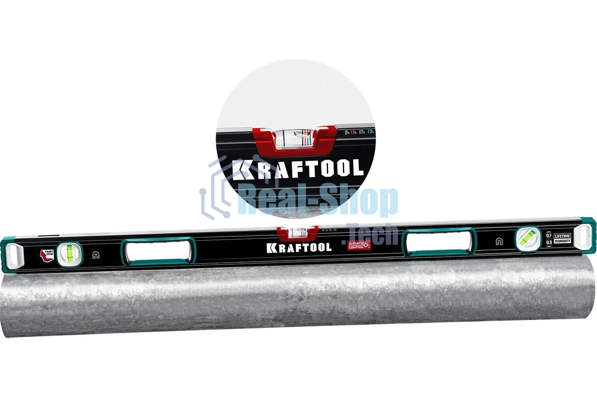 Уровень Kraftool A-RATE CONTROL 2000 мм, магнитный сверхпрочный уровень с зеркальным глазком