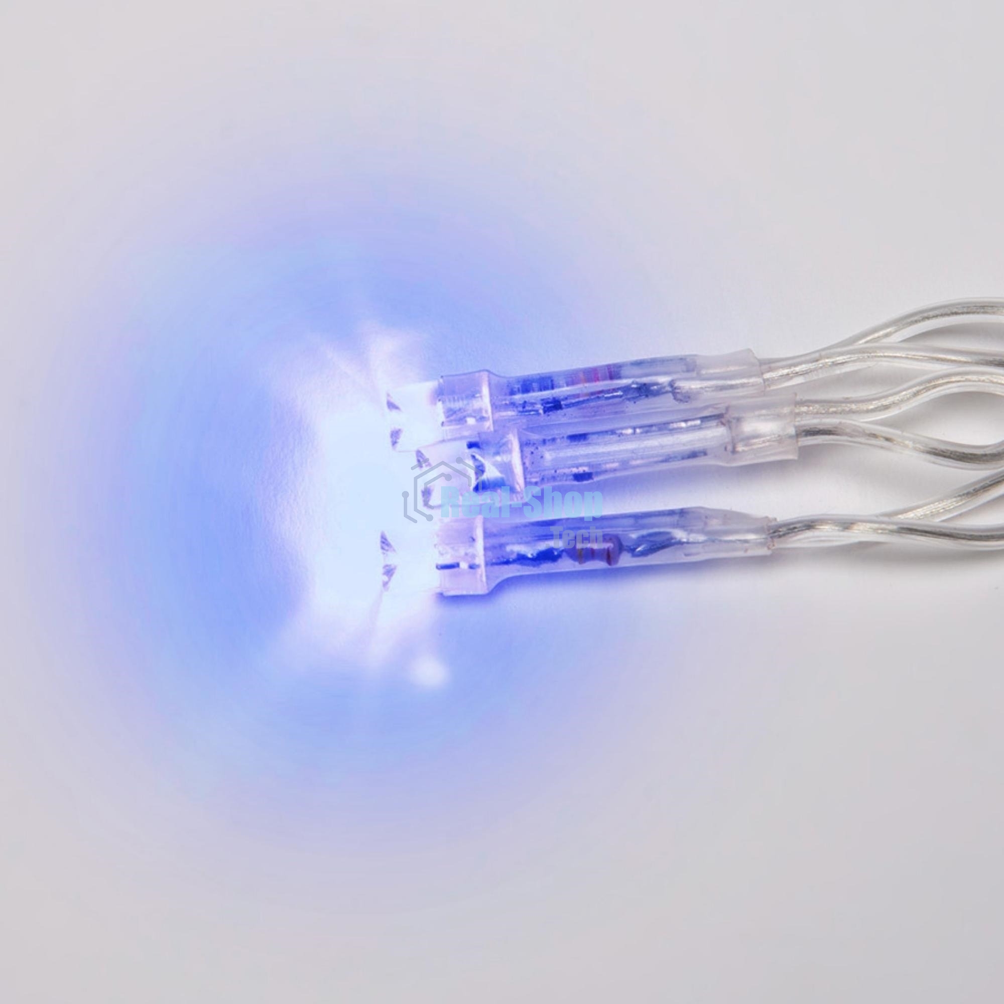 Бахрома светодиодная Uniel 1,8м 48 светодиодов синий свет Провод прозрачный ULD-B1805-048/DTA BLUE IP20