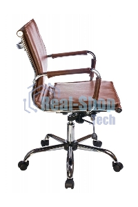 Кресло руководителя Бюрократ CH-993-Low/Brown коричневый, низкая спинка, искусственная кожа, крестовина хромированная