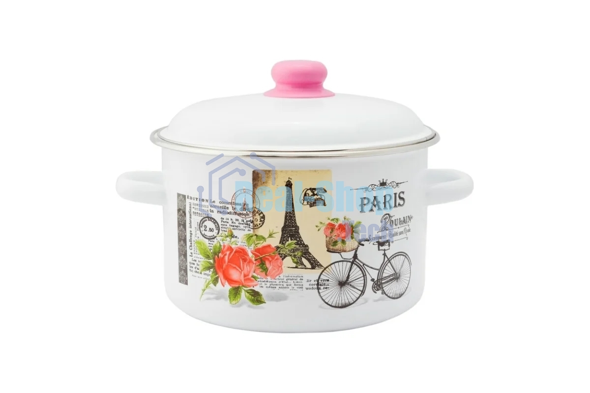 Кастрюля Appetite 1RD181М Париж эмалированная сталь, цилиндрическая 3 л