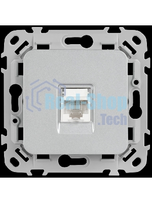 Розетка компьютерная RJ45 категория 6 UTP РК6-1-0-ФлА алюминий FLITE
