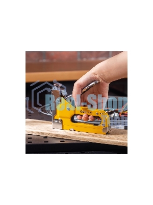 Мебельный степлер Deli DL1313 3-в-1. 4-8мм. 0,6 кг. Полностью стальная конструкция. Подходит для D/U/T.