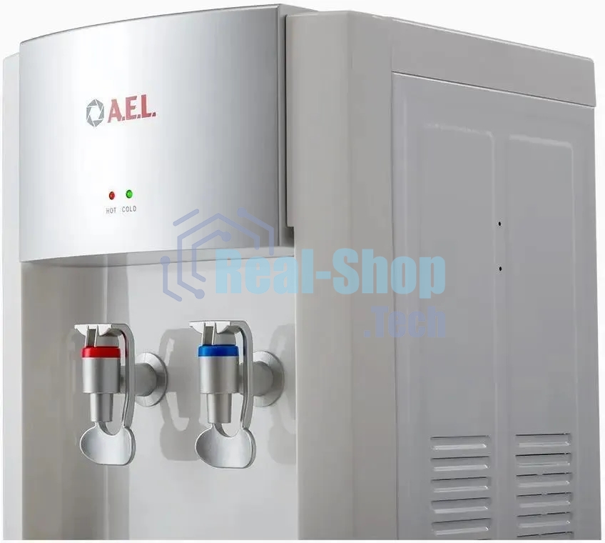 Кулер для воды LD-AEL-28c, напольный, НАГРЕВ/ОХЛАЖДЕНИЕ ЭЛЕКТРОННОЕ, шкафчик 10 л, 2 крана, белый/серебристый, 00257