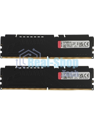 Оперативная память Kingston Fury Beast, DDR5, 32Gb (2x16Gb), 6400MHz, CL32, DIMM, с радиатором, черный