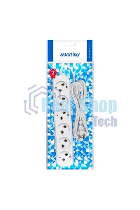 Удлинитель Smartbuy, 6 гнезд 5 метров 10А/2,2 кВт без заземления ПВС 2х1,0 (SBE-10-6-05-N)