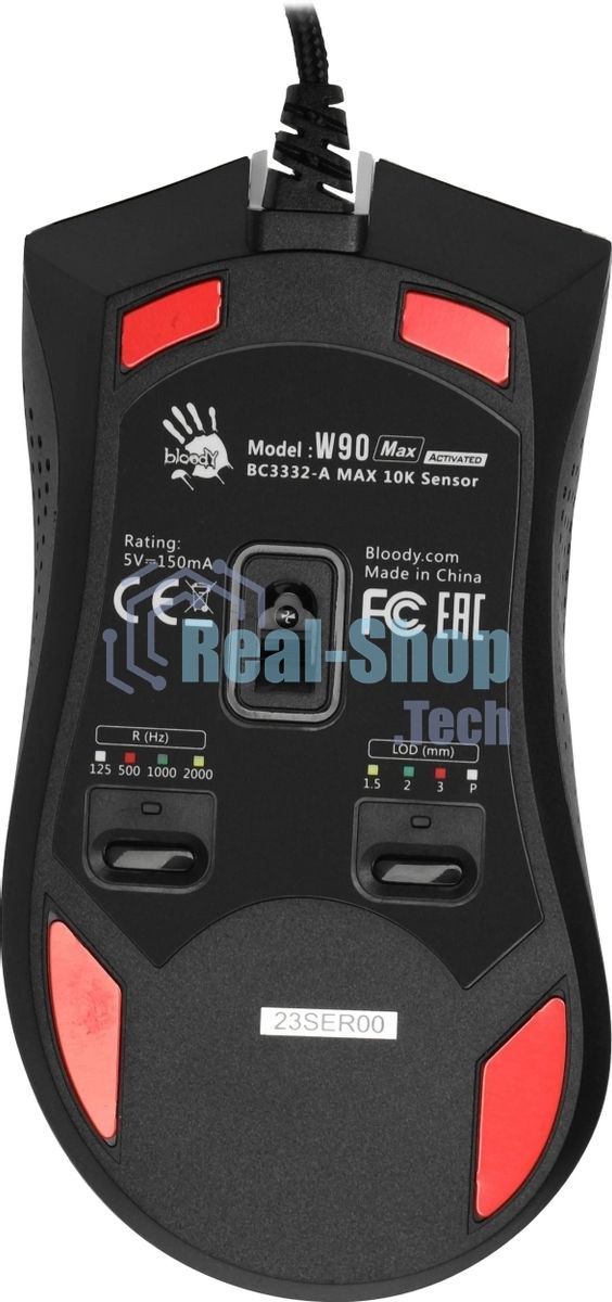 Мышь проводная A4Tech Bloody W90 Max белый/черный, 10000 dpi, USB, кнопки - 10