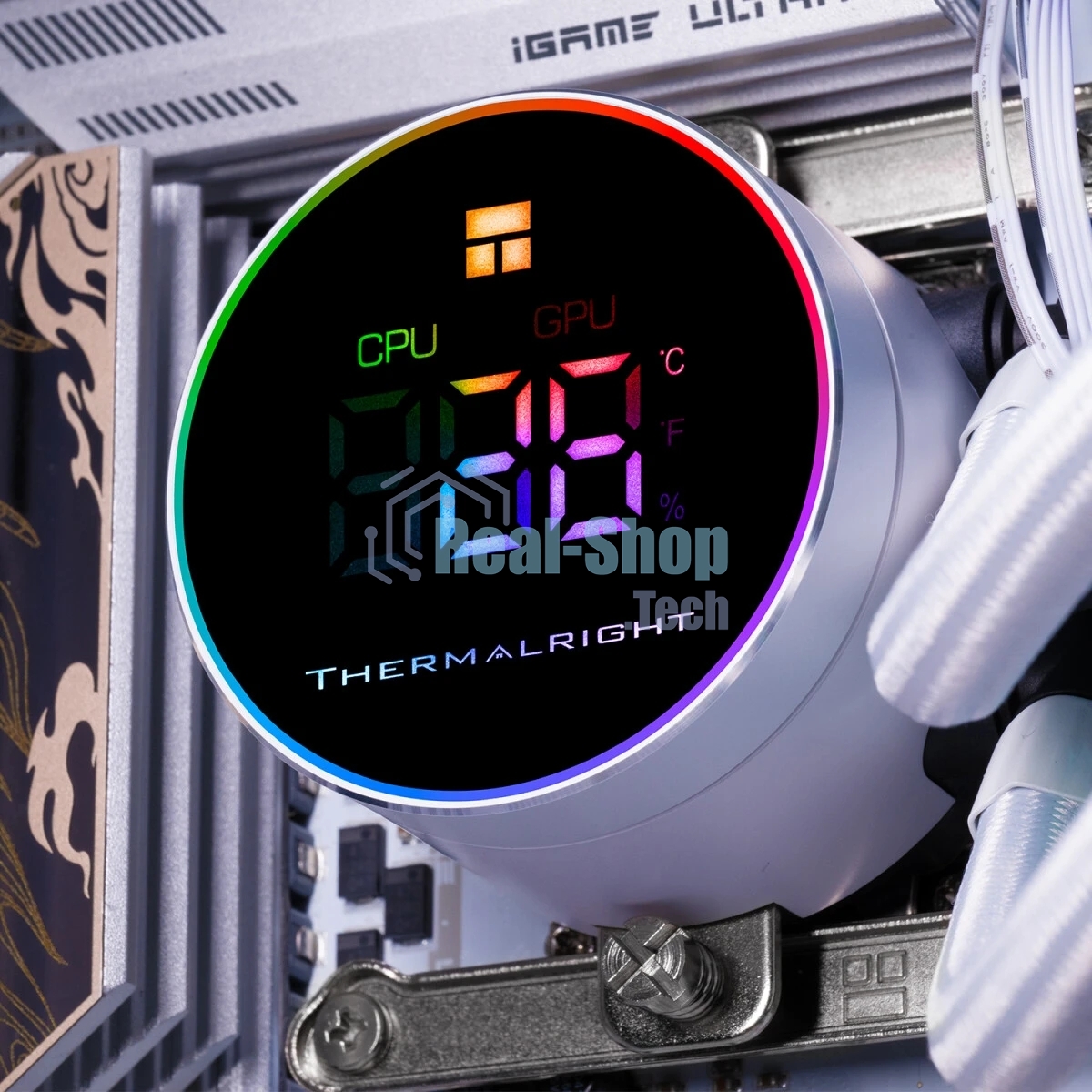 Система жидкостного охлаждения Thermalright Frozen Magic 360 Digital V2 ARGb Soc-AM5/AM4/1200/1700/1851 белый 4-pin 28dB Al LCD Ret (F-MAGIC-360-DIGITAL-WH-ARGb-V2)