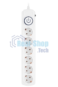 Сетевой фильтр Ippon BK-6-UPS-1.8-10-W 1.8 м (6 розеток) белый (коробка)