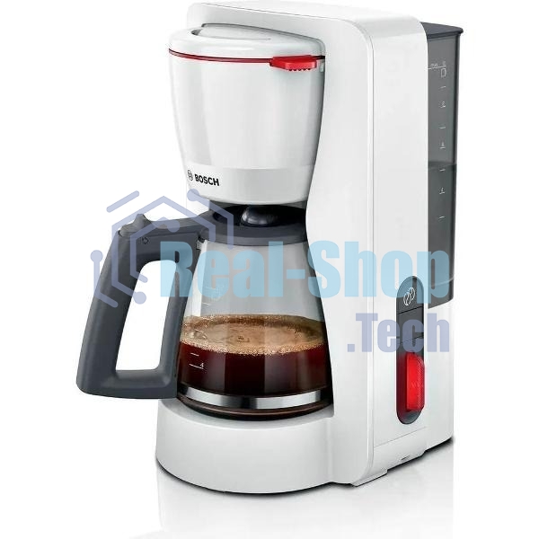 Кофеварка капельная Bosch TKA3M131 белый, исп. кофе - молотый, 1.4 л, 1200 Вт.