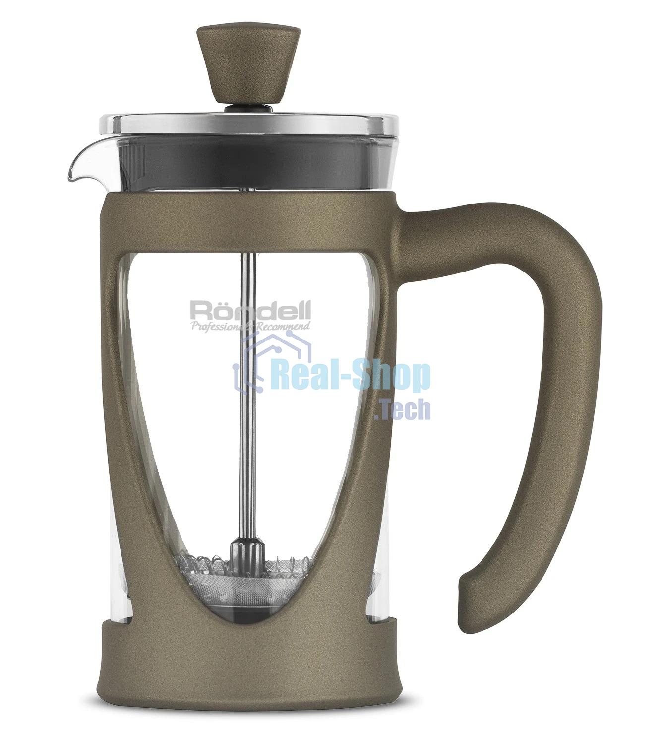 Френч-пресс Rondell Impressia Bronze RDS-1234, 0.6л, бронзовый