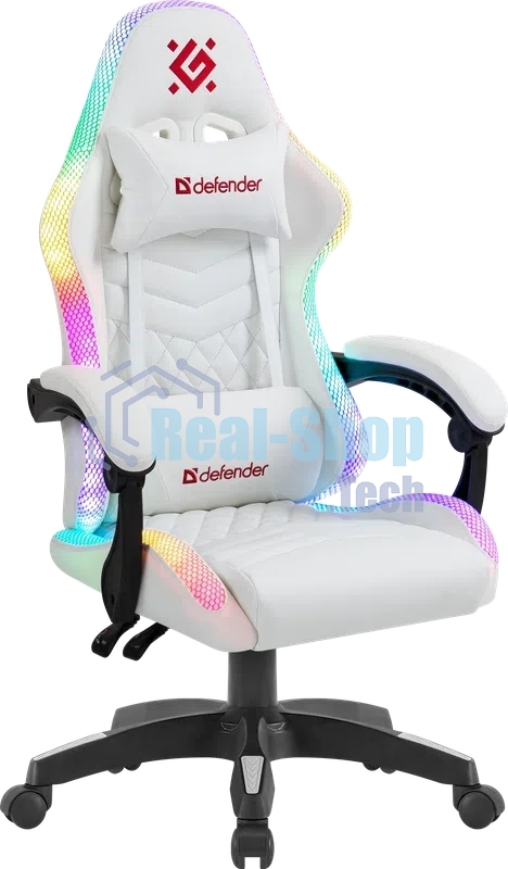 Кресло Defender CORE белый, экокожа, 120 кг, механизм качания