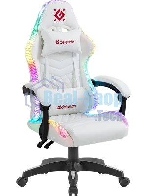 Кресло Defender CORE белый, экокожа, 120 кг, механизм качания