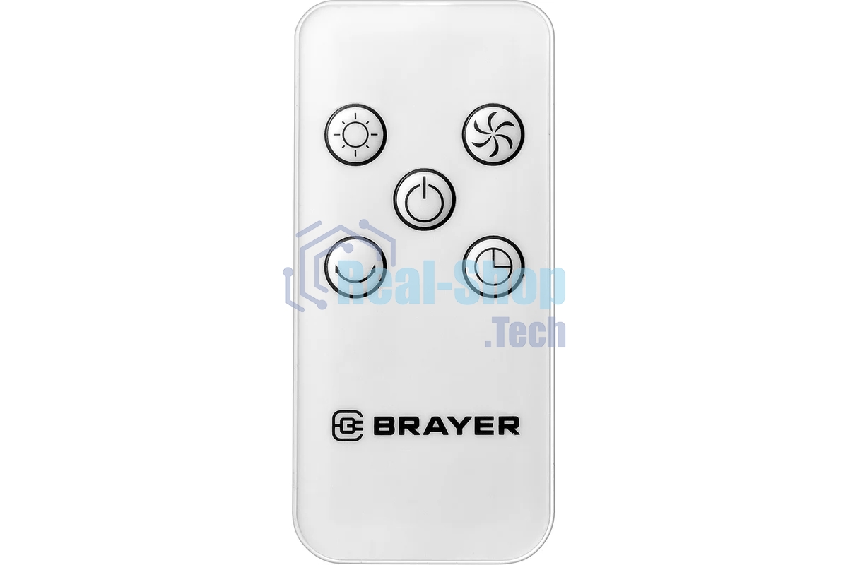 Колонный вентилятор BRAYER BR4957, эл.упр.,пульт ДУ,вращение,мощ-ть60Вт, LED дисплей, 3 скор.Таймер