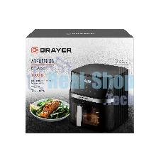 Аэрогриль Brayer 2038BR черный, 1600 Вт, 7 л, сенсор, 12 программ
