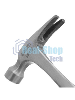 Молоток-гвоздодер Denzel 560 г, цельнометаллический, двухкомпонентная рукоятка